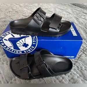 NWT Birkenstock Arizona Eva Women’s Black Slide Sandals 37